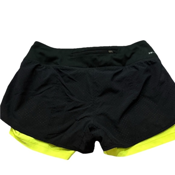 Nike Black and Neon Yellow Athletic Shorts - Picture 3 of 3